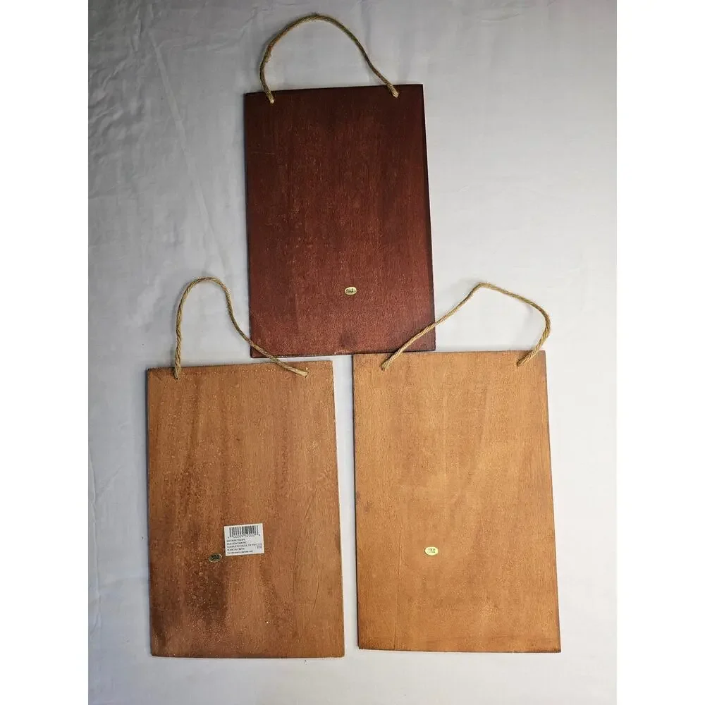 Lot of 3 CHRISTMAS Snowman Women Wooden Wall Hanging Decoration GIFT